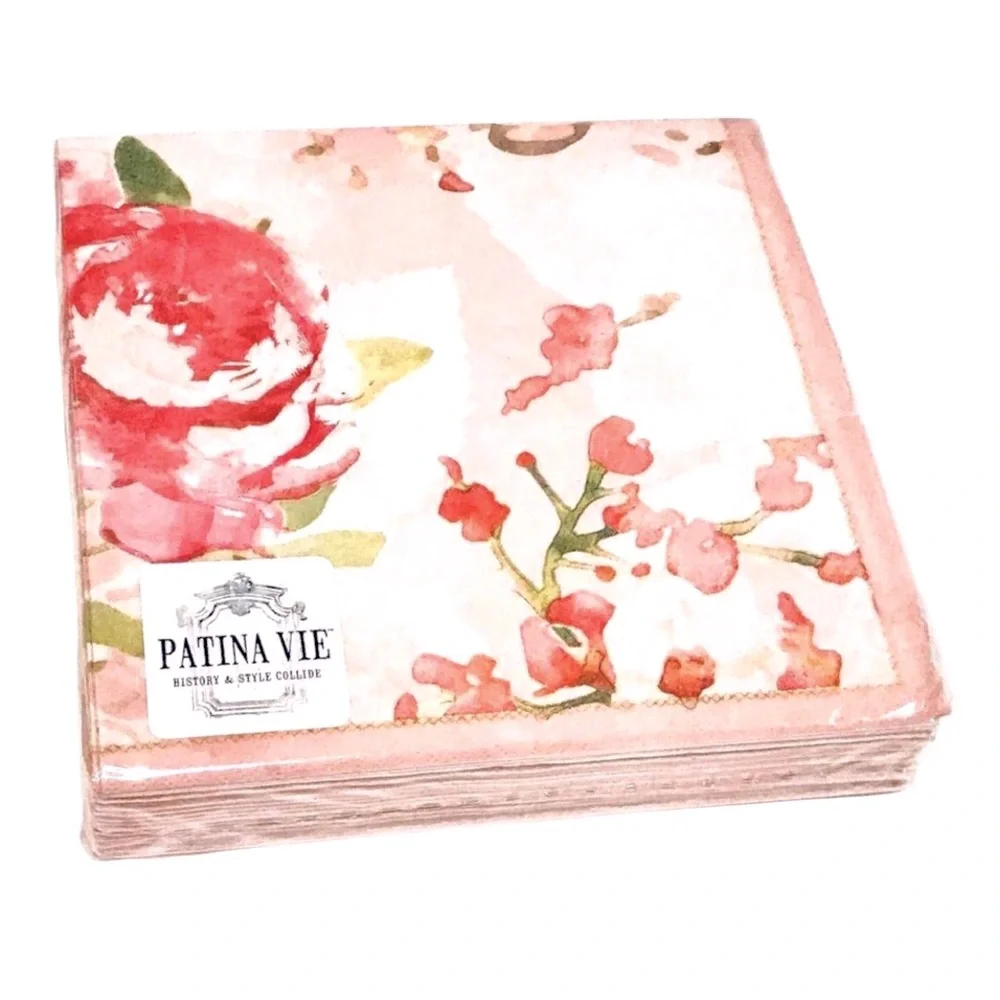 Patina Vie Blush Peonies Luncheon Napkins (6894), 36 ct